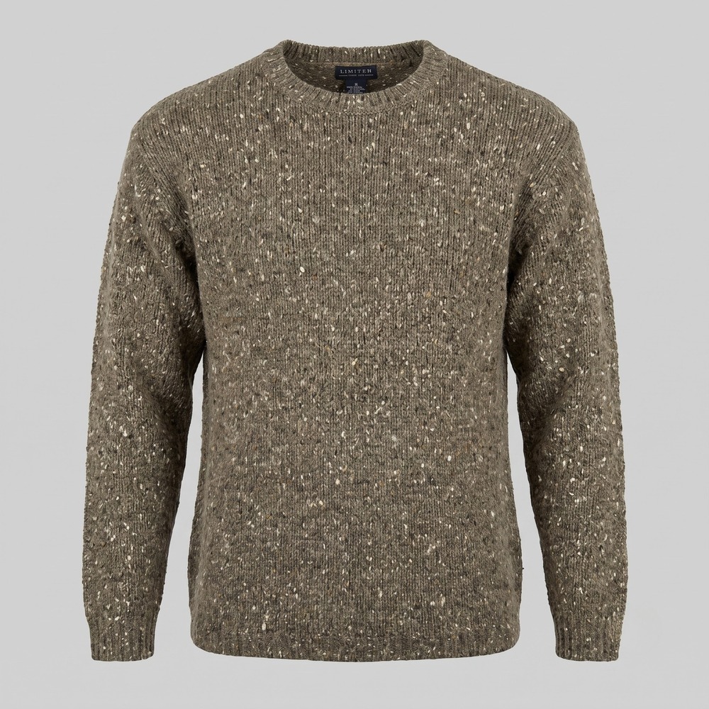 The Limited Womens Medium Brown Sweater Crewneck Speckled Angora Wool Blend Knit